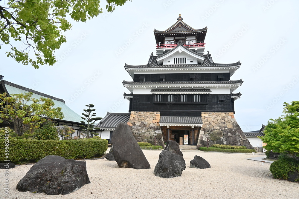 Wall mural Japan sightseeing castle tour. 'Kiyosu Castle' Located in Kiyosu City, Aichi Prefecture. The castle was the starting point for Oda Nobunaga's unification of Japan.