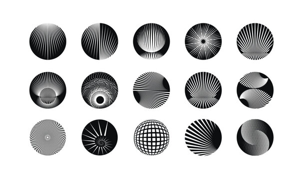 Vector art illustration of the round with line texture, No gradient, a trendy design element for the frame, round logo, sign, symbol, web, prints, posters, template, pattern