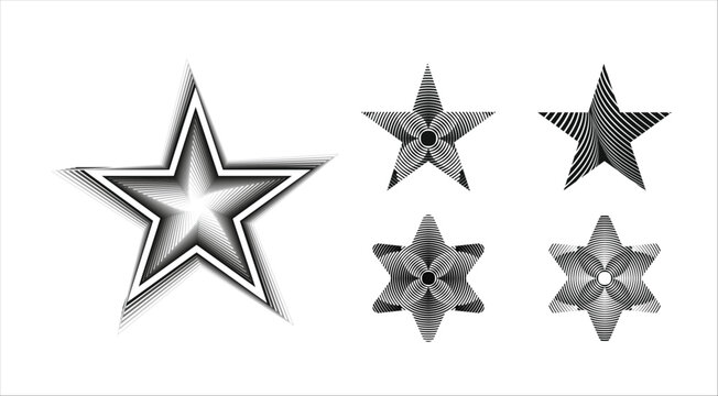 Set of stars stock vector illustration design for graphic, Textile, fashion, and web design.