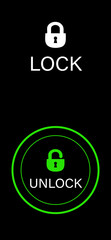 Blocking function. Closed and open padlocks illustration with words on black background