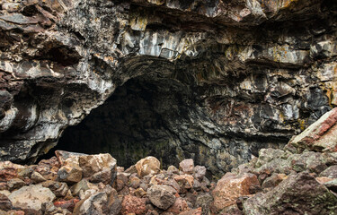 Inside Cave at Craters of the Moon National Monument and Preserve in Idaho