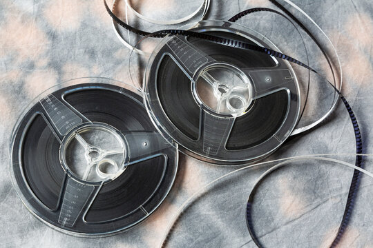 8mm filmstripes reels on canvas