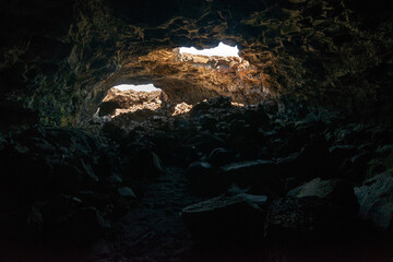 Inside Cave at Craters of the Moon National Monument and Preserve in Idaho