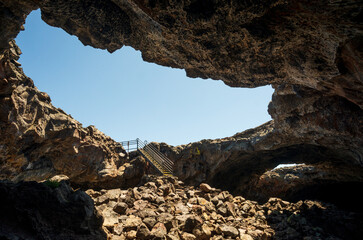 Inside Cave at Craters of the Moon National Monument and Preserve in Idaho