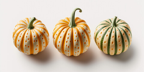 three pumpkins in a row 