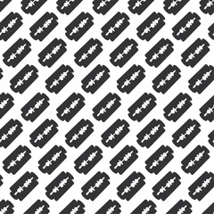 Seamless pattern with razor blades. Graphic texture for design , wallpaper. Barbershop concept.