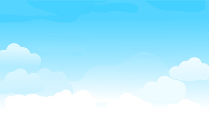 Blue sky with clouds vector.