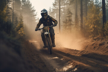 Naklejka premium Motorrad Downhill Race Dirty | Generative Ai