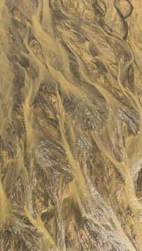 Low flowing river bed. Reduction of river waters in summer. Drought onset theme. Bucao river. Luzon, Philippines.
