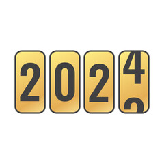 simple flat art sign of the coming year 2024 counter