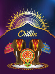 Happy onam kerala festival celebration background