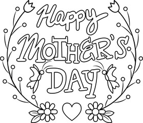 Happy 1st Mother's Day,, Mothers Day Vectors, Coloring Pages, Gift Ideas, Mothering Sunday, Mom Day card, Gift card, Happy Mothers Day greeting card Designs with flowers, hearts.