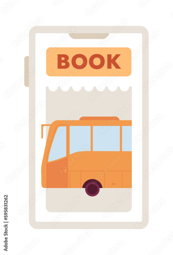 Poster purchasing pass before boarding bus flat concept vector spot illustration. editable 2d cartoon objec