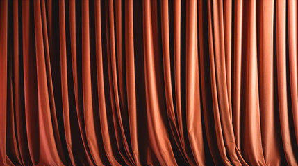 Fototapeta premium Brightly lit brown curtains for your background, generative AI.