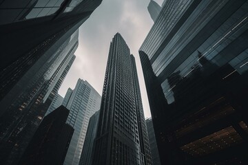Fototapeta na wymiar Chicagos's towering skyscrapers. Generative AI