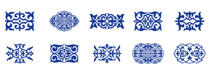 Islamic ornament vector, persian motiff. Asian floral designs. Abstract Asian elements of the national pattern of the ancient nomads of the Kazakhs, Kyrgyz, Mongols, Tatars, Uzbeks, Tajiks and other