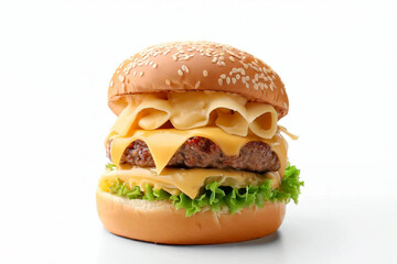 hamburger on white background