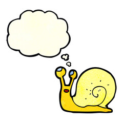 cartoon snail with thought bubble