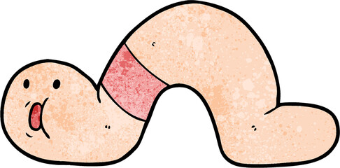 cartoon surprised worm