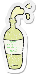 retro distressed sticker of a cartoon oil