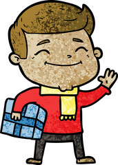 Obraz premium happy cartoon man