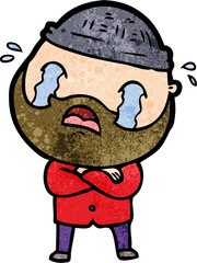 cartoon bearded man crying