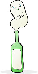 cartoon ghost in bottle