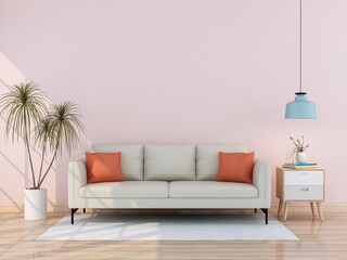 interior living room with sofa. 3D render