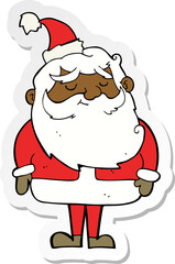 sticker of a cartoon santa claus