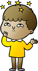 cartoon amazed boy