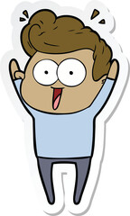 sticker of a cartoon man