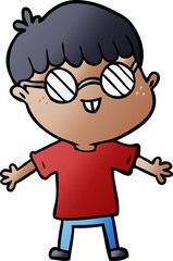cartoon boy wearing spectacles