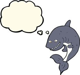 cartoon shark with thought bubble