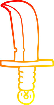 recommend clip art: warm gradient line drawing of a cartoon dagger