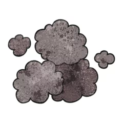 Rolgordijnen freehand textured cartoon smoke cloud © lineartestpilot