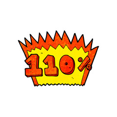 cartoon 110% symbol
