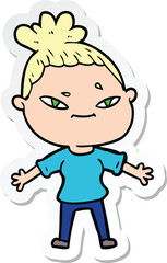 Obraz premium sticker of a cartoon woman