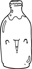 cute cartoon milk bottle