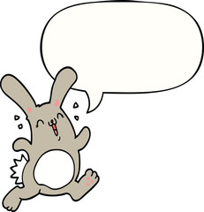 cartoon rabbit with speech bubble