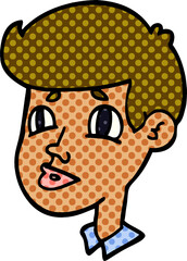 cartoon doodle of a boy face