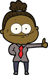 cartoon happy old woman