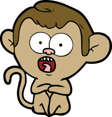 cartoon shocked monkey