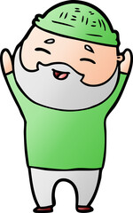 cartoon happy bearded man