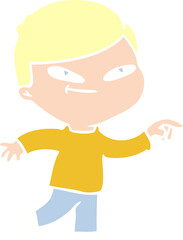 flat color style cartoon pointing man