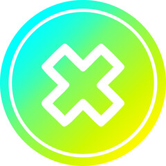 Obraz premium multiplication sign circular icon with cool gradient finish