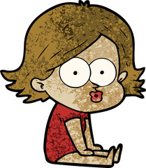 cartoon girl pouting