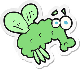 sticker of a cartoon fly