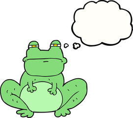 freehand drawn thought bubble cartoon frog