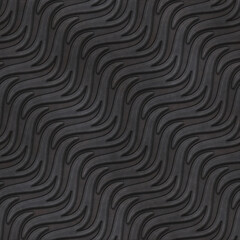 Monochrome Metal Textured Ornate Waves Pattern