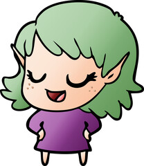 happy cartoon elf girl